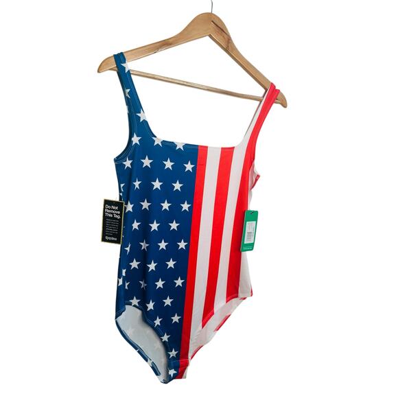 Tipsy Elves American Flag One Piece Swimsuit Women’s Medium NWT - Picture 4 of 11